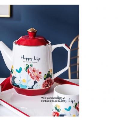 BỘ ẤM CHÉN HAPPY LIFE 8 MÓN